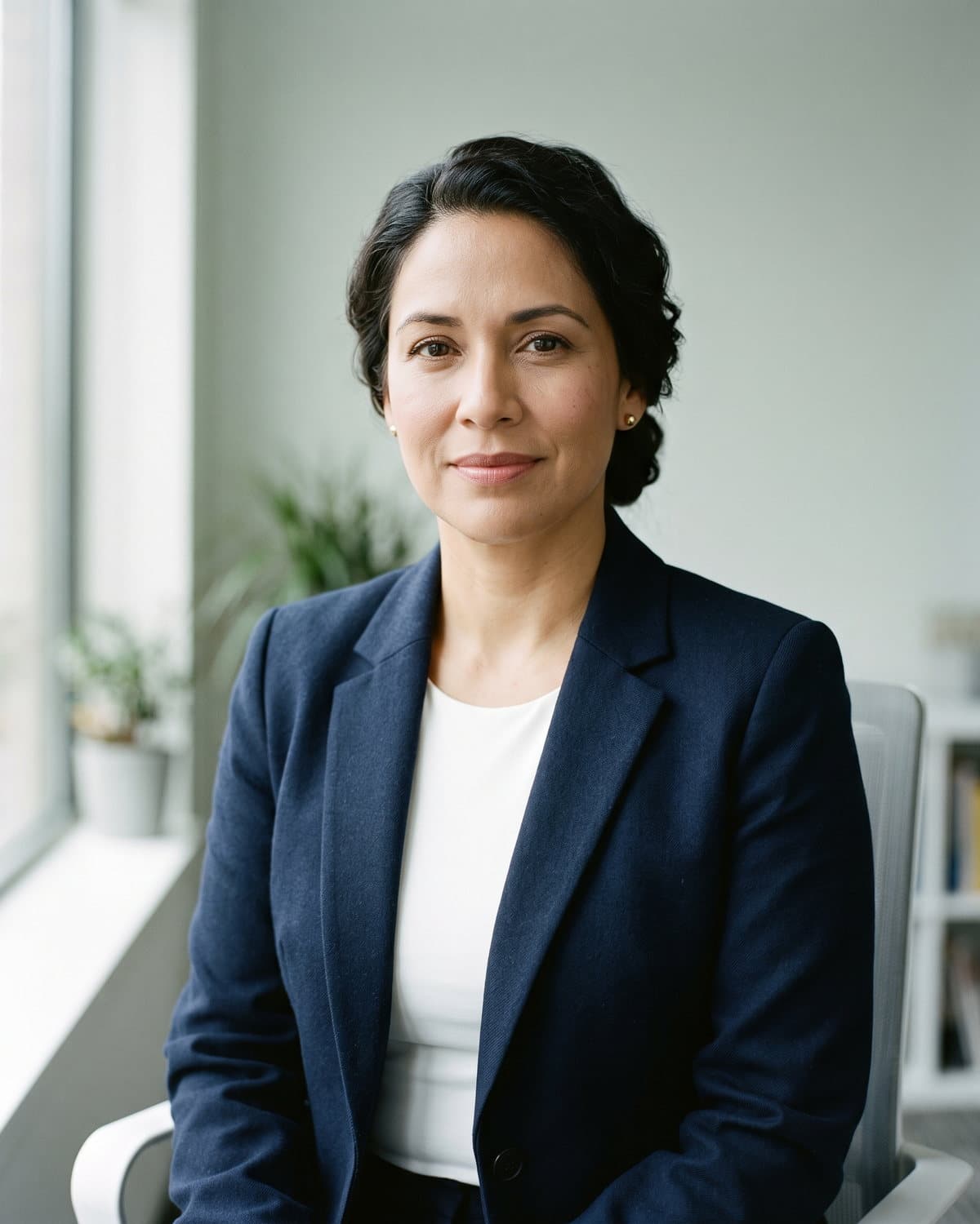 Portrait of María Elena Vásquez, partner.